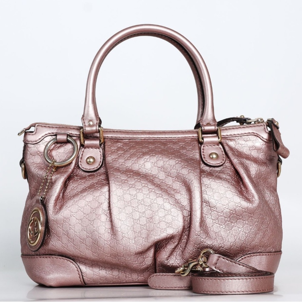 AUTHENTIC w/ COA - beautiful GUCCI Metallic Sukey Tote.